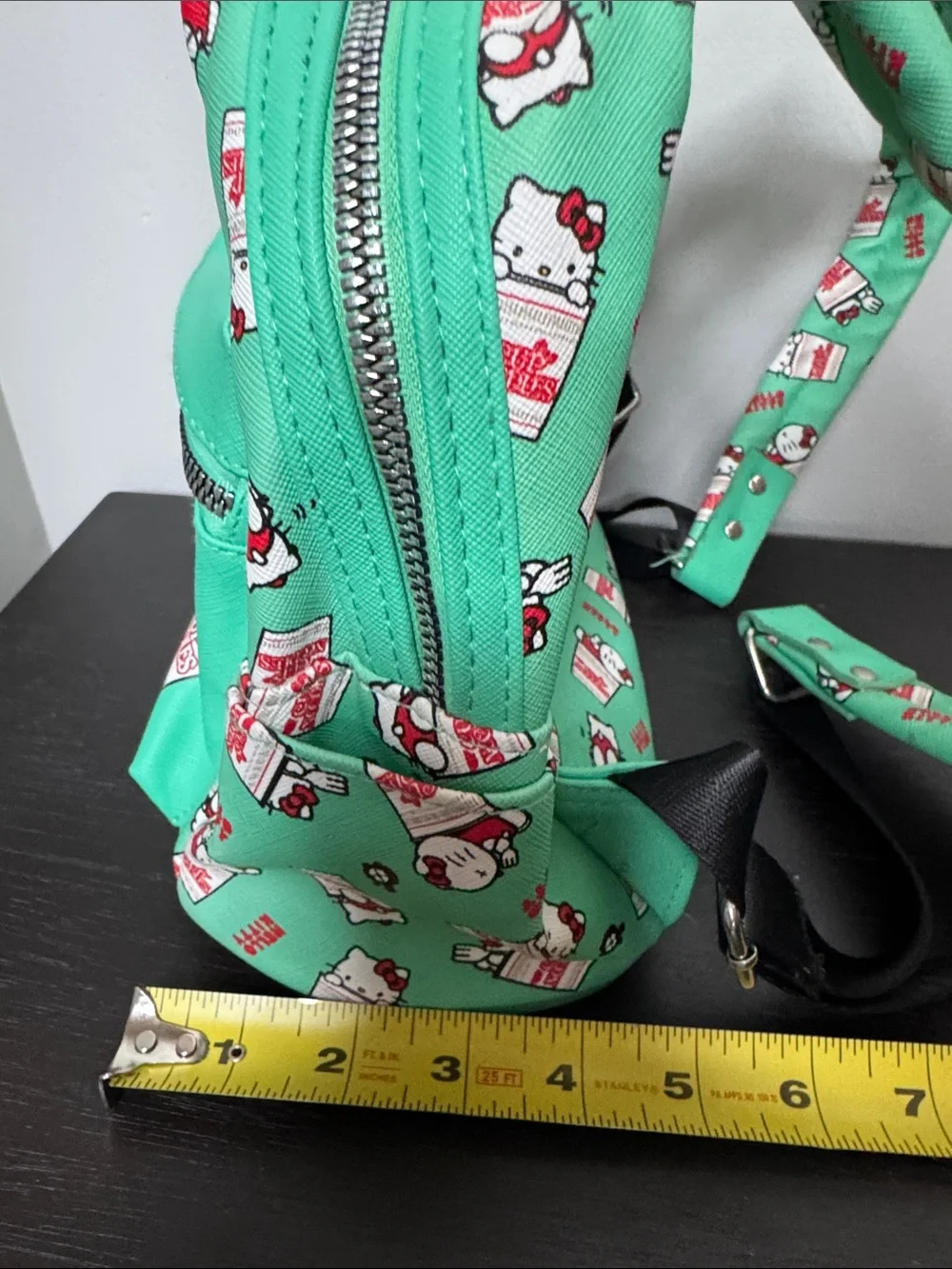 Hello Kitty Mint Green Mini Backpack with Cup Noodles Print